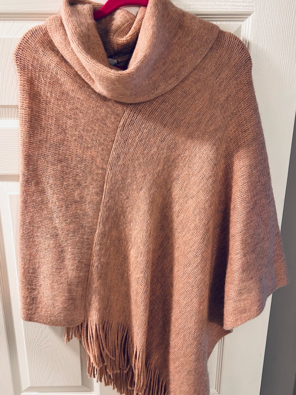 Chico's Blush Pink Knit Cowl Neck Poncho